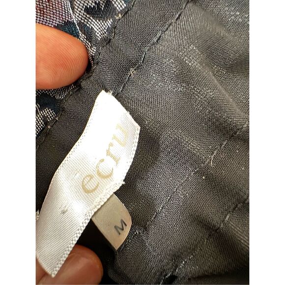 Ecru Velvet Boho Tank Top Medium – Floral Burnout Camisole Goth Romantic Peasant - Picture 9 of 9